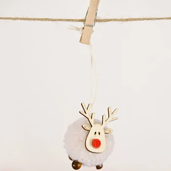 Naujausias Briedžių Pakabukas Mini Kalėdų Medis Pajuto, Medienos Briedžių Lėlės Kabo Pakabukas Kalėdų Dekoracijos Dovana