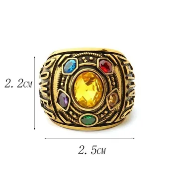 Naujos elektrinės Žiedas Infinity Karai Thanos Papuošalų, Apyrankių derliaus Laišką Vyrų Žiedo su deimantu, aukso žiedas anillos mujer hombre