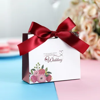 Nemokamas pristatymas 20pcs vestuvių naudai dėžės saldainių krepšiai Nešti maišą dovanų mėlynas drugelis, pink gėlių lokys užsakymą pavadinimas data, žyma