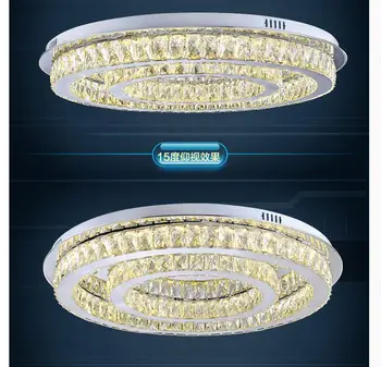 Nemokamas Pristatymas LED Lubų Šviesos Nerūdijančio Plieno Kristalų Lempos Gyvenimo Miegamasis LED AC Blizgikliai Lamparas de techo Nuotolinio Valdymo
