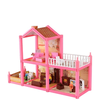 Nemokamas pristatymas PASIDARYK pats Surinkti villa doll house vaikų žaisti namus žaislas, lėlė namų miniaturas casa de bonecas