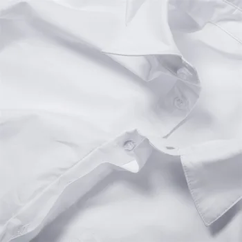 Nereguliarus Trumpas Projekto Ilgomis Rankovėmis Balti Marškiniai Moterų 2020 M. Vasarą, Rudenį, Palaidinės Moterų Sexy Streetwear Mygtuką Kišenė Apkarpyti Viršūnes