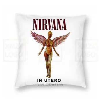 Nirvana - gimdoje Natur Atmungsaktives Medvilnės Kurt Cobain Moterys Vyrai Pagalvės užvalkalą