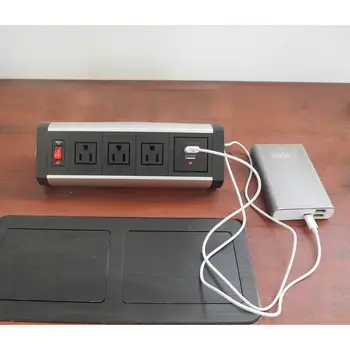 Nuimamas Darbalaukio Gnybtas Prijungti tinklo Lizdas su Maitinimo lizdą ir USB Kroviklis skirtas 