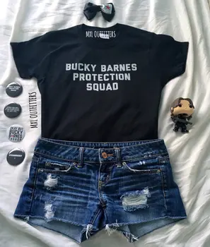 OKOUFEN Bucky Barnes Apsaugos Rinktinės marškinėlius korėja mados KPOP unisex tee HIP-HOP stiliaus tumblr laiškas spausdinti viršūnes aukštos kokybės