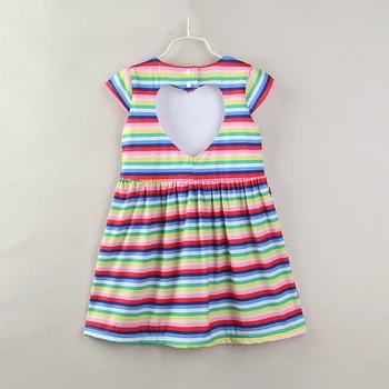 Originalus Zebra Prisiminti, vaikų vaivorykštė juostelės suknelė bamblys mergaičių vasaros spalvinga suknelė kūdikių mergaičių grynos medvilnės madingų suknelių