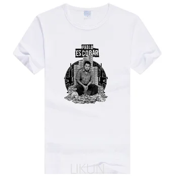 Pablo Escobar T-shirt Medellin Kartelio Gangsteris Sicario Mafijos samdomas žudikas Plata Plomo Naujas Tendencijas Tee Marškinėliai Spausdinti Atsitiktinis Trumpas