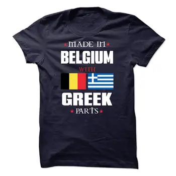 Pagamintas Belgijoje su graikijos Dalys, T-Marškinėliai, Mados Medvilnės trumpomis Rankovėmis O-Kaklo Unisex Marškinėliai Naują Dovanų S-3XL