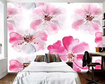 Papel de parede Akvarelė gėlių 3d tapetai,gyvenamasis kambarys su sofa-lova, TV wall miegamojo sienos dokumentų namų dekoro restoranas freskos