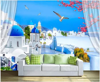 Pasirinktinius nuotraukų 3d kambario tapetai Šviežių mados meilės jūros TV foną, sienos, namų tobulinimo 3d sienų freskomis tapetai, sienų ir 3 d