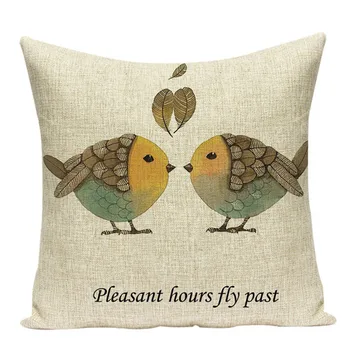 Plunksnų pagalvės užvalkalą paukščių pagalvę padengti spalvinga dekoratyvinė Mielas mesti pagalvės spausdinti pagalvėles už sofos Užsakymą padengti pagalvėlė
