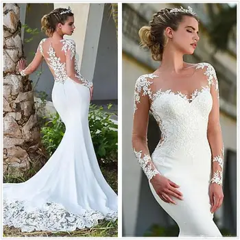 Plus Size Undinė Balto Vestuvių Suknelės Bridals Chalatai Mados Boho Vestuvių Suknelė, Paplūdimio pigūs gotikos Vestuvių Suknelės