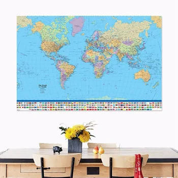 Politinis Pasaulio Žemėlapis Miller Projekcija 4 Dydis Maxi Plakato Meno Kūrinius Kambarį Namo Apdaila