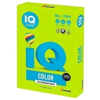 Popieriaus IQ spalvos, A4, 160g/m2, 250 L, intensyvus, Žalia Liepa, lg46