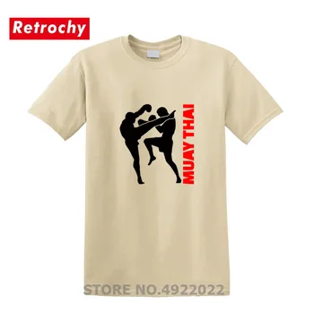 Populiariausių Muay Thai T-shirt 2019 Mados Vyrų juokinga žiauriai ir efektyvus kovos menas Marškinėliai Madingo prekės ženklo drabužius marškinėlius