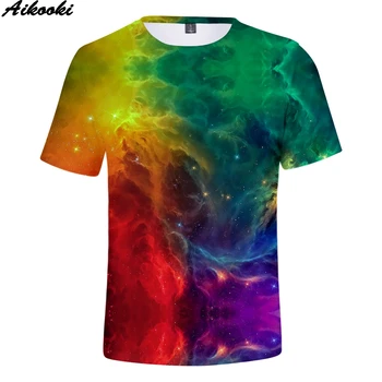 Populiarus Kietas Žvaigždėtas Dangus Marškinėliai Tees T Shirts Vasaros Berniukų/mergaičių marškinėliai 3D Spausdinimo Vyrų/moterų Harajuku Dangaus trumpomis Rankovėmis Viršūnes