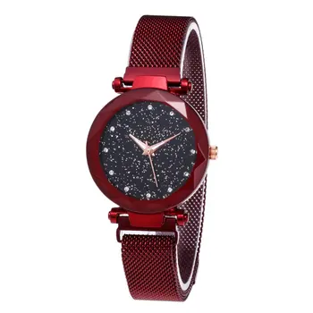Prabanga Žvaigždėtas Dangus Moterų Laikrodžiai Magnetinio Tinklelio Juostos Laikrodžiai Cirkonio Kvarco Moterų Verslo Laikrodis