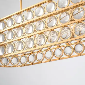 Prabangus aukso liustra išgaubtas veidrodis kristalų kambarį stačiakampio formos lempa šiuolaikinės dizaineris LED žibintai