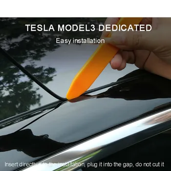 Priedai priekinio Stiklo Automobilio Stogo Vėjo Guard Sumažinti Triukšmo Mažinimo sandariklių Komplektas Liukas, stiklo sandarinimo juostos Tesla Modelis 3