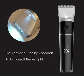 Profesionalūs Elektriniai Plaukų Žoliapjovės Įkraunama Plaukų Clipper Šukuosena, Barzda Žoliapjovės Razor Suaugusiųjų Vyrų LED Šviesos 0,5 mm Pjovimo