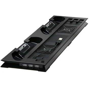 PS4 Slim Aksesuarai, Aušinimo Ventiliatoriaus Aušintuvas Vertikalus Stovas Lopšys Dual Controller Charging Dock USB Hub Sony Playstation Slim 4