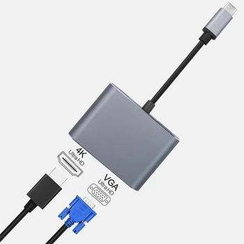 Rankman Tipo C iki 4K VGA USB C 3.0 Hub Adapteris, skirtas macBook Nintend Sam