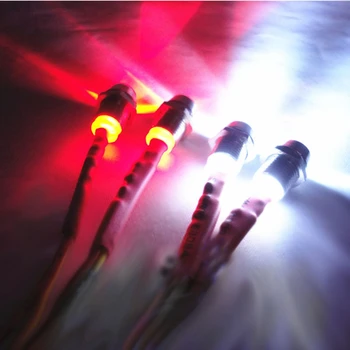 RC Modelio Automobilių LED Žibintai, 5mm, 2 White & 3mm 2 Raudonas žibintas žibintai Žibintai LED Šviesos Futaba 4Pc