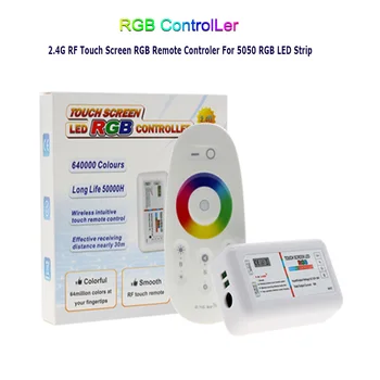 RGBW / RGB LED Controler Jutiklinis Ekranas 2.4 G DC12-24V 18A Nuotolinio valdymo pultelis Kanalą 5050 RGB / RGBW Juostelės