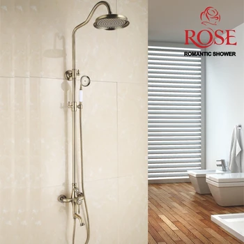 ROŽIŲ Dušo sistemos, dušo komplektas, sienos montuojamas žalvario maišytuvas bakstelėkite su dušo kabina laistytuvas ir lietaus dušas, maišytuvas, aeratorius R0436Q