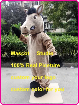 Rudos spalvos arklys talismanas kostiumas mustang talismanas užsakymą išgalvotas kostiumai, anime cosplay rinkiniai mascotte fancy dress karnavalas costume41369