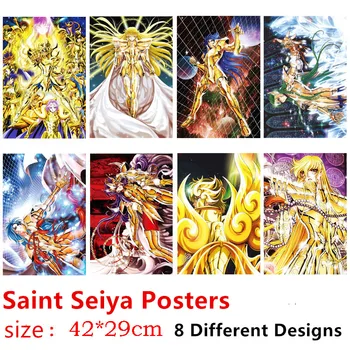 Saint Seiya Plakatas Stiker Įtraukti 8 Skirtingų Dizainų 8pcs/Daug Anime Plakatų Dydžiai 42x29 CM