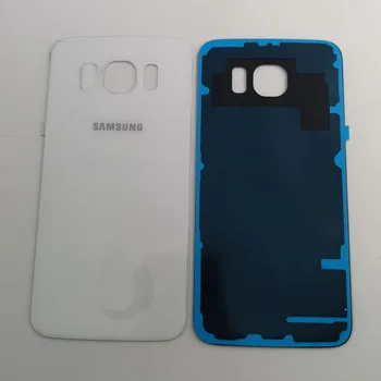 Samsung Galaxy S6 G920F G920 SM-G920F G9200 Atgal Baterijos Dangtelis Durys Galinio Stiklo Būsto Atveju Pakeitimas + klijuojamas Lipdukas