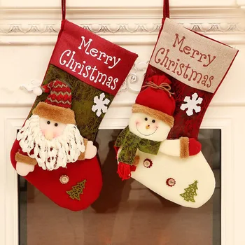 Santa Sniego Elnių Kalėdų Kojinės Kojinės Kalėdų Medžio Karolius, Kabo Ornamentu Saldainiai Dovanų Maišeliai Naujųjų Metų Šaliai Apdailos 62758