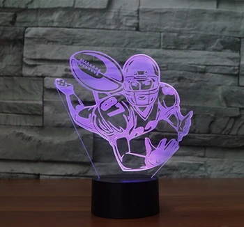 [Septynių Neon]nemokamas Pristatymas regbis formos Akrilo 7Colors Stalo Lempos 3D Lempos Naujovė Led Nakties Šviesos Millennium Falcon Šviesos