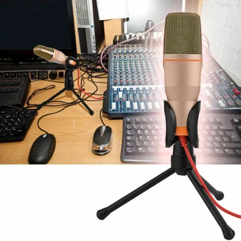 SF-666 Kondensatoriaus Garso Mikrofono Stovo Laikiklį PC Nešiojamas Telefonai Laidinio Darbalaukio Nešiojamą Mikrofonas