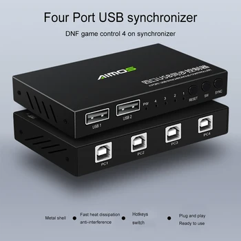 Sinchroninis Valdiklio Priedai 4 Port USB2.0 Home Office Klaviatūra, Pele Stabilų Duomenų Perdavimą Kompiuterių Splitter