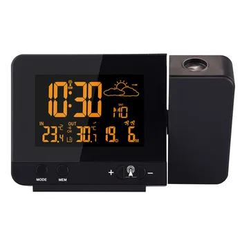 Skaitmeninis Laikrodis-Žadintuvas 8 Spalvų LED Temperatūros Patalpų Lauko Orų Prognozė Atidėti Stalo Laikrodis Su Laiko Projekcija ES/JAV Plug