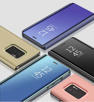 Smart Visą Telefono dėklas Samsung Galaxy A21S A51 A01 S20 Ultra 10 Pastaba Plus J5 2016 J2 J7 Premjero j3 skyrius 2017 Flip Dangtelis Veidrodžio Atveju