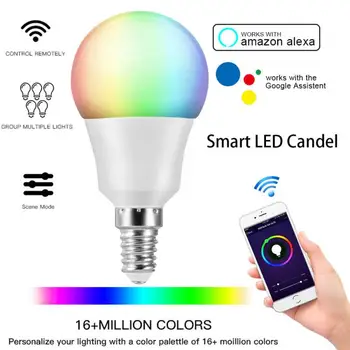 Smart Wifi LED Lemputės Balso Kontrolės Darbo Lemputė 6W E14 App Kontrolės Amazon Alexa/ 