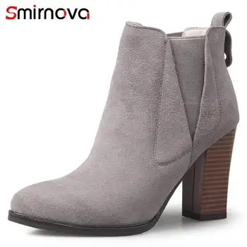 Smirnova DIDELIS DYDIS 33-41 2018 NAUJAS mados paslysti ant karvės verstos odos batai pažymėjo tne batai, moterims aukštakulniai rudens batai