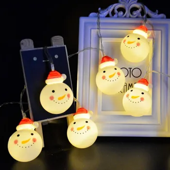 Sniego Viršūnėmis Kalėdų Vestuves Dekoro Santa Claus LED Pasakų Žibintai String Dekoro Namų Lauko Medžio Kalėdų Ornamentu