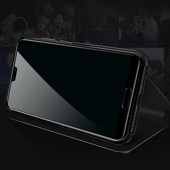 Sony Xperia 1 5 Atveju Prabanga Apversti Stovėti Aišku, vaizdo Veidrodis, Telefono dėklas Sony Xepria XZ XZS Xperia5 Back Cover Odinis dėklas