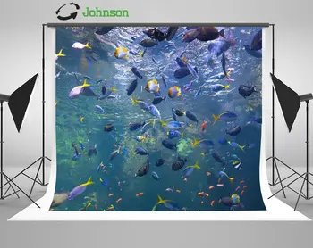 Spalvinga Žuvis Akvariumo Bakas fone poliesterio arba Vinilo audiniu Aukštos kokybės Kompiuteris spausdinti sienos fotostudijos fono