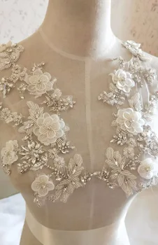 Spalvingas kalnų krištolas Kristalų Aplikacijos Pora Su 3D Gėlės, Vestuvių Aksesuarai, Vestuvių Suknelė Varčios Haute Couture Kostiumas Dekoras