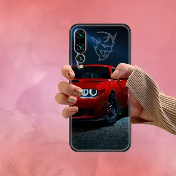 Sporto automobilių dodges Telefoną atveju Huawei P Mate P10 P20 30 P40 10 20 Smart Z Pro Lite 2019 black 3D viršelis funda minkštas ministras