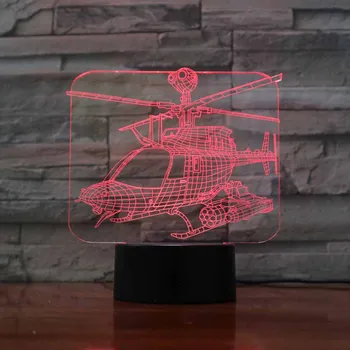 Sraigtasparnis 3D nightlamp 7 Spalvų Keitimas LED Stalo Lempa Patalpų Dekoratyvinis luminaria usb Jutiklinį Jungiklį Veilleuse Enfant Lamparas