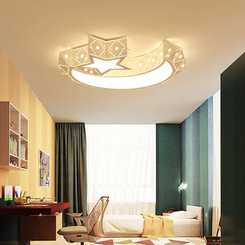 Star/mėnuo modernios led miegamojo lubų lempa šiltas princesė vaikų kambarys AC85-265V led balta tamsos lubų lempa