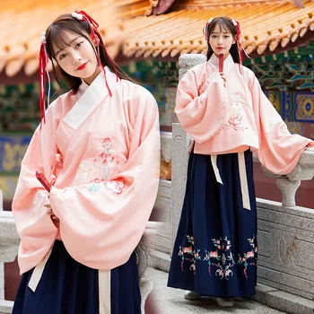 Su moterų tradicinių hanfu moterų kostiumas/apykaklės, rankovės kišenė Ru suknelė kailio liemens sijonas sijonas hanfu Ru sijonas rinkiniai