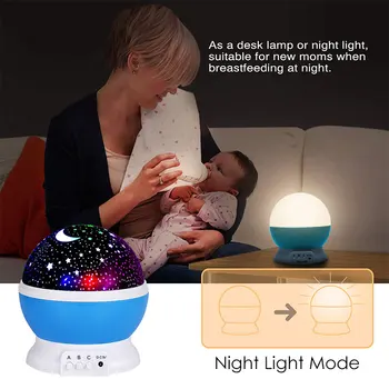 Sukasi LED Nakties Šviesos Projektorius Nugara Žvaigždėtas Dangus Star Master Vaikų Miegamasis Kūdikių Miego Romantiška USB Lempa Projekcija Dovanos