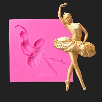 Sušaldyti Tortas Dekoratyvinis Silikoninis Pelėsių 3D Elegantiškas Baleto Šokių Mergina Tortas Tooper Modeliavimo Priemones, Pelėsis